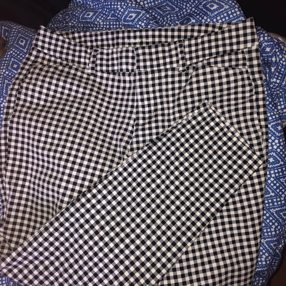 Ankle length gingham pants